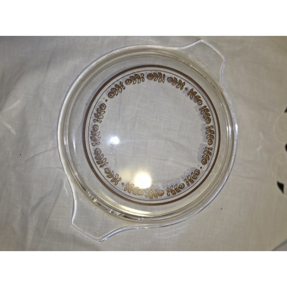 Vintage Pyrex " Harvest" Old Orchard Clear Glass Casserole Lid 470-C